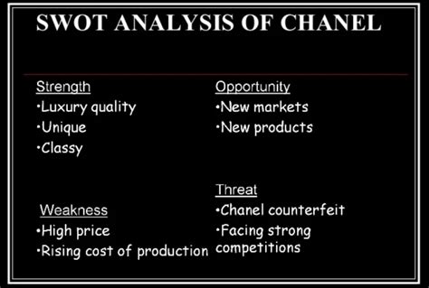 Chanel SWOT Analysis .